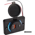 Goboenergy Bspu 48W Çift Portlu Hızlı Araç Şarj Soketi - 30W Pd Type-C & 18W Qc 3.0 USB - 12V/24V Tekne Karavan Otomobil Uyumlu - Siyah