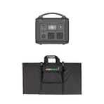 goboenergy EZVIZ PS600 Güç İstasyonu + 240W Taşınabilir Katlanabilir Çanta Güneş Paneli Seti