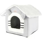 Gobypet Klasik Çatılı Evi Küçük Irk Kulübesi Yuvası – Minderli Peluş İç Mekan Yatağı, Fermuarlı Üst Bölüm, Taşınabilir Ev Tipi Yu