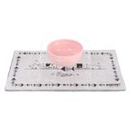 GOBYPET Mama Kabı, Pleksi Kedi Mama ve Su Kabı ile Paspası, Kedi Mama Su Kabı, Seramik Mama ve Su Kabı, Köpek Mama kabı, Pet Feeder, mama kasesi (Pembe Seramik)