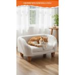 GOBYPET Peluş Kedi Koltuğu, Yumuşak Lüks Kedi Köpek Yatağı, Kedi Köpek Koltuğu - Beyaz