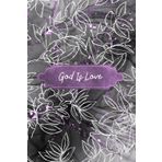 God Is Love – Luxe Christian Journal | 1 John 4:8 Scripture Notebook | Elegant Black & White Marble with Pink Glitter and Floral Detail
