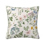 GODARM Otlar ve Kır Çiçekleri Botanik Çiçekli Dekoratif Kırlent Kılıfları 45x45 cm Peluş Yastık Kılıfı Oturma Odası Yatak Odası Kanepe Yatak Sandalyesi Ev Dekoru için