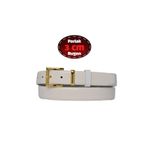 GoDeri %100 Hakiki Deri, 3 Cm Beyaz Rugan Klasik Kadın Kemeri, Business, İş Kadını, Kumaş, Takım Kemeri-r47