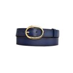 GoDeri %100 Hakiki Deri, Gold Oval Tokalı 3 Cm Lacivert Kadın Kemeri; Elbise, Pantolon Kemeri=3cm-kdn-36