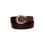 GoDeri %100 Hakiki Deri, Gold Tokalı Bordo Kadın Kot Kemeri 4 Cm an-byn-53