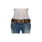 GoDeri %100 Hakiki Deri, Gold Tokalı Tosado Kadın Kot, Spor Kemer 4 Cm an-byn-44