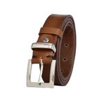 GoDeri %100 Hakiki Deri, Gümüş Takım Tokalı 3 Cm Kahverengi Kadın Kemeri; Elbise, Pantolon Kemeri=3c-kdn-48