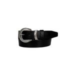 GoDeri %100 Hakiki Deri, Gümüş Tokalı, Metal Köprülü Siyah Kadın Kot Kemeri 4 Cm an-byn-63