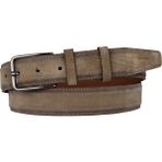 GoDeri %100 Hakiki Taş Rengi Süet Deri Kemer 3.5 Cm; Klasik, Kumaş Kanvas Pantolon Kemeri - 110 cm