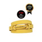 GoDeri %100 Hakiki Yumuşak Nubuk Deri, Gold Re Toka 2 cm Sarı Kadın Kemeri; Elbise, Pantolon Kemeri D&Dgold