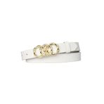 GoDeri Deri, Gold Örgü Tokalı 3 Cm Süt Beyaz Kadın Kemeri; Elbise, Pantolon Kemeri=3cm-kdn-45