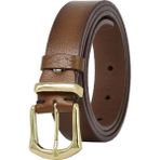 GoDeri Deri Gold Tokalı Metal Köprülü Kahverengi Kadın Kemeri 3 Cm=2li-3cm-Kd-42-Gold.tk - 95 cm