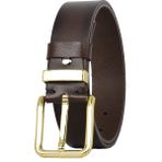 GoDeri Deri Gold Tokalı Metal Köprülü Koyu Kahverengi Kadın Kot Kemeri 4 Cm=2li-Met.köprü-76 - 95 cm