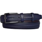 Goderi Deri, Örgü Baskılı Lacivert Dikişli Klasik, Kumaş Pantolon Kemeri 3.5 Cm_dikisli.örgülü - 021-Lacivert - 110 cm