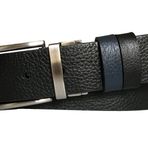 Goderi Hakiki Deri Çift Taraflı 4 Cm Kemer; Siyah, Lacivert, Dk, Çift.Duz, Sila, 105 Cm