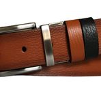 Goderi Hakiki Deri Çift Taraflı 4 Cm Kemer; Taba, Siyah, Dk, Çift.Duz, Tasi, 115 Cm