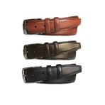 Goderi Hakiki Kaliteli Deri 3'Lü Set, Dikişli Kumaş Pantolon Kemeri; Siyah, Kahverengi, Taba 3, 5 Cm, 3Lü.Kla, 145 Cm