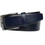 GoDeri Lacivert Klasik Kumaş Pantolon Için Deri Kemer 3,5 cm - 115 cm