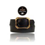 Goderi%100 Hakiki Deri, Efsane Gold Fırçalı Tokalı, Siyah Kadın Kot Kemeri 4 Cm, 08, Goldfırçalı, 105 Cm SiYaH-İYİ-byn-08-Gold-105
