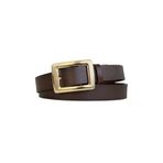 Goderi%100 Hakiki Deri Gold Dikdörtgen Tokalı Koyu Kahverengi Ince Kadın Kemeri, 3Cm, 3Cm, Kdn, 38, 110 Cm