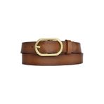 Goderi%100 Hakiki Deri, Gold Oval Tokalı 3 Cm Kahverengi Kadın Kemeri; Elbise, Pantolon Kemeri, 3Cm, Kdn, 32, 100 Cm