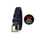 Goderi%100 Hakiki Deri, Gold Renk Tokalı Ince 2 Cm Lacivert Kadın Kemeri; Elbise, Pantolon Kemeri_Kare 115 CM