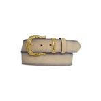 Goderi%100 Hakiki Deri, Gold Takım Tokalı 4 Cm Süet Krem Kadın Kemeri; Kot, Spor Kemer=An-Byn-77 110 Cm