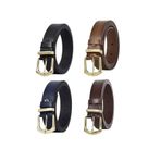 Goderi%100 Hakiki Deri Gold Tokalı, Metal Köprülü 4'Lü Set Kadın Kemeri, 3 Cm, 3Lü, 3Cm, Kd, 42, Gold.Tk., 125 Cm
