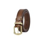 Goderi%100 Hakiki Deri Gold Tokalı, Metal Köprülü Kahverengi Kadın Kemeri, 3 Cm, 2Li, 3Cm, Kd, 42, Gold.Tk, 95 Cm