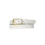 Goderi%100 Hakiki Deri Gold Tokalı, Metal Köprülü Süt Beyaz Kadın Kemeri, 3 Cm, 2Li, 3Cm, Kd, 42, Gold.Tk, 125 Cm