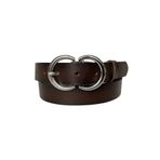 Goderi%100 Hakiki Deri Gümüş C? Tokalı Koyu Kahverengi Ince Kadın Kemeri, 3Cm, 3Cm, Kdn, 06, 95 Cm