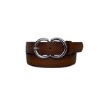 Goderi%100 Hakiki Deri Gümüş C? Tokalı Taba Baskılı Ince Kadın Kemeri, 3Cm, 3Cm, Kdn, 06, 120 Cm