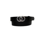 Goderi%100 Hakiki Deri Gümüş Oo Tokalı Siyah Ince Kadın Kemeri, 3Cm, 3Cm, Kdn, 07, 95 Cm