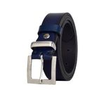 GoDeri%100 Hakiki Deri Gümüş Takım Tokalı 3 Cm Lacivert Kadın Kemeri Elbise, Pantolon Kemeri, 3C-Kdn-48, 100 Cm