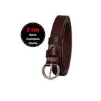 Goderi%100 Hakiki Deri, Gümüş Tokalı Ince 2 Cm Koyu Kahverengi Kadın Kemeri; Elbise, Pantolon Kemeri_Kilt 110 CM