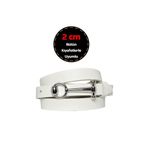 Goderi%100 Hakiki Deri, Gümüş Tokalı Ince 2 Cm Süt Beyaz Kadın Kemeri; Elbise Kemeri, Pantolon Kemeri_Anh 110 CM