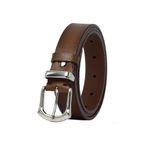 Goderi%100 Hakiki Deri Gümüş Tokalı, Metal Köprülü Kahverengi Kadın Kemeri, 3 Cm, 3Cm, Kd, 41, Gümüş, 90 Cm