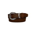 Goderi%100 Hakiki Deri, Gümüş Tokalı, Metal Köprülü Kahverengi Kadın Kot Kemeri 4 Cm, Tyc00379970102, 105 Cm