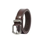 Goderi%100 Hakiki Deri Gümüş Tokalı, Metal Köprülü Koyu Kahverengi Kadın Kemeri, 3 Cm, 3Cm, Kd, 41, Gümüş, 125 Cm