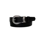 Goderi%100 Hakiki Deri Gümüş Tokalı Siyah Ince Kadın Kemeri, 3Cm, 3Cm, Kdn, 26, 115 Cm