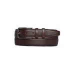 Goderi%100 Hakiki Deri, Koyu Kahverengi Dikişli Klasik, Kumaş Pantolon Kemeri 3.5 Cm_Dikisli.Noktalı 135 Cm
