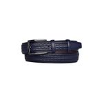 Goderi%100 Hakiki Deri, Örgü Baskılı Lacivert Dikişli Klasik, Kumaş Pantolon Kemeri 3.5 Cm_Dikisli.Örgülü, 105 Cm
