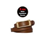Goderi%100 Hakiki Deri, Renk Tokalı Ince 2 Cm Açık Kahverengi Kadın Kemeri; Elbise, Pantolon Kemeri_Dikd 100 cm