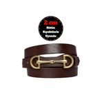 Goderi%100 Hakiki Deri, Renk Tokalı Ince 2 Cm Koyu Kahverengi Kadın Kemeri; Elbise, Pantolon Kemerid&D 95 CM