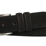 Goderi%100 Hakiki Kaliteli Süet Deri 3.5 Cm Siyah Klasik, Kumaş Pantolon Kemeri, Dk, Sü, Kla, 110 Cm