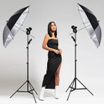 Godox Ub-002 40" 101 CM Gümüş Şemsiye Çift Duylu İkili Set Bundle