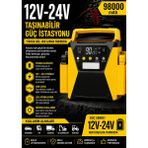Goes 98000MAH 12V/24V Akü Takviye Cihazı 8000A Peak Jump Starter Powerbank Özellikli (Tır, Kamyon, Traktör Uyumlu)