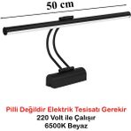 Goes Flüt LED Aplik 50 cm 6500K Beyaz Işık | Modern Duvar Aydınlatma | Enerji Tasarruflu Banyo, Tablo ve Çalışma Masası Lambası - Siyah
