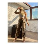 Gofeel Lastikli Krem Tactical Gabardin Bol Kumaş Pantolon